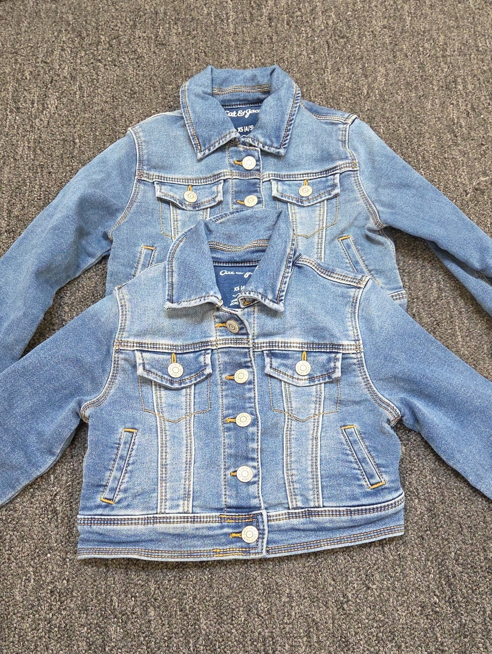 2 Cat & Jack Light Blue Kids Denim Jackets - Twin Set